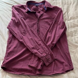 GAP Men's Maroon Casual Button Down Shirt